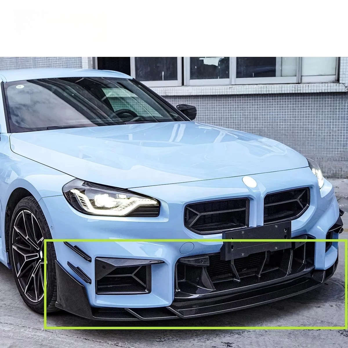 Front Bumper Lower Lip Dry Carbon Fiber SK Style Three-Piece Front Lip for M2 G87